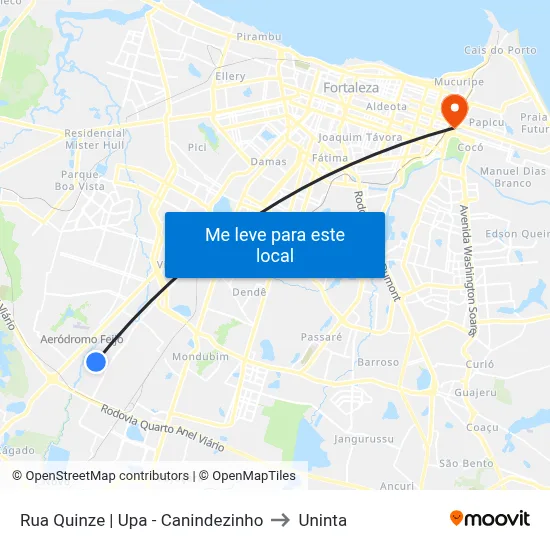 Rua Quinze | Upa - Canindezinho to Uninta map