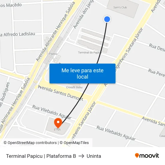 Terminal Papicu | Plataforma B to Uninta map