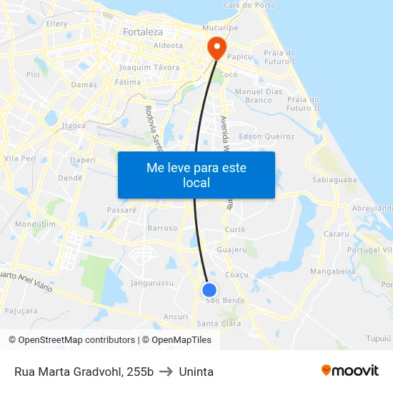 Rua Marta Gradvohl, 255b to Uninta map