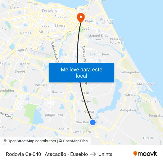 Rodovia Ce-040 | Atacadão - Eusébio to Uninta map