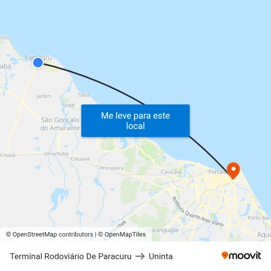 Terminal Rodoviário De Paracuru to Uninta map