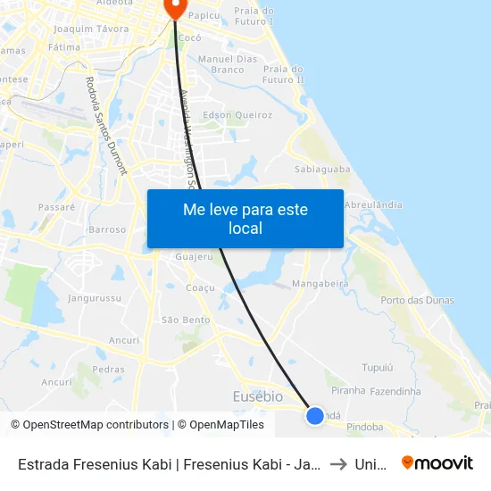 Estrada Fresenius Kabi | Fresenius Kabi - Jacundá to Uninta map