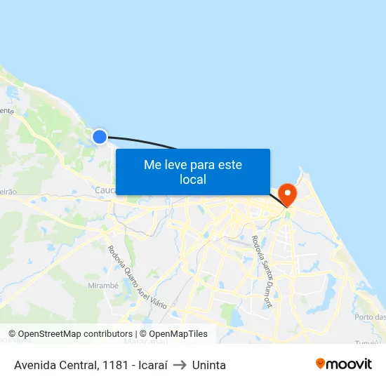 Avenida Central, 1181 - Icaraí to Uninta map