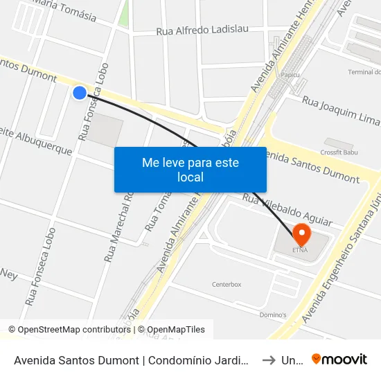 Avenida Santos Dumont | Condomínio Jardim Iracema - Aldeota to Uninta map