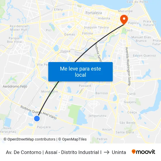 Av. De Contorno | Assaí - Distrito Industrial I to Uninta map