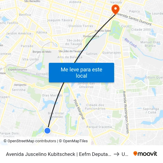 Avenida Juscelino Kubitscheck | Eefm Deputado Paulino Rocha - Passaré to Uninta map