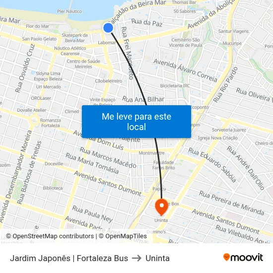 Jardim Japonês | Fortaleza Bus to Uninta map