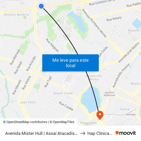 Avenida Mister Hull | Assaí Atacadista (Seletivo) - Padre Andrade to Hap Clínica-Parangaba map