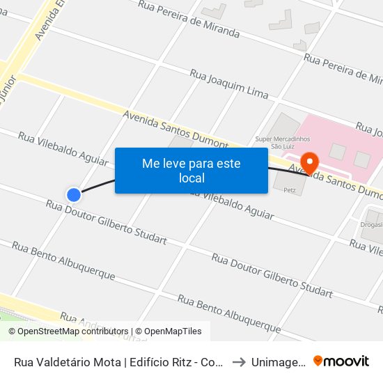 Rua Valdetário Mota | Edifício Ritz - Cocó to Unimagem map