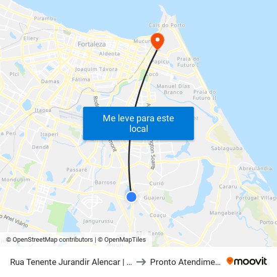 Rua Tenente Jurandir Alencar | Praça Da Igreja Matriz - Messejana to Pronto Atendimento Aldeota - Hapvida map