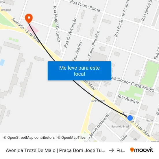 Avenida Treze De Maio | Praça Dom José Tupinambá Da Frota - Fátima to Funcipe map