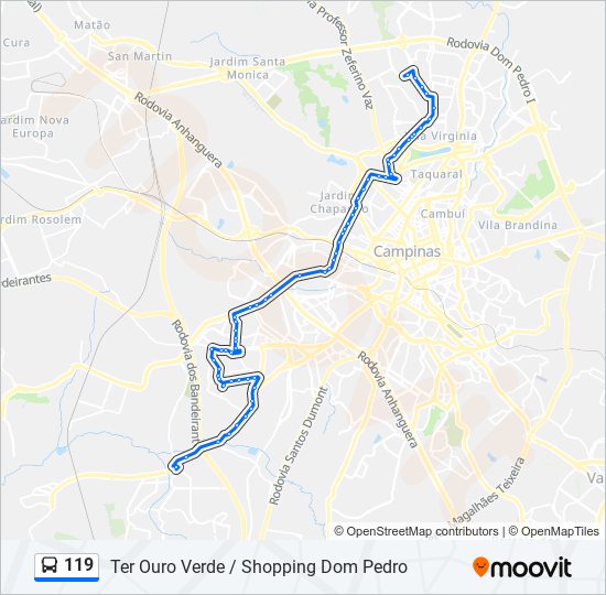 119 bus Line Map