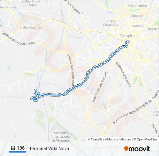 136 Bus Line Map