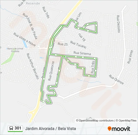 301 Bus Line Map