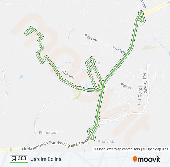 303 bus Line Map