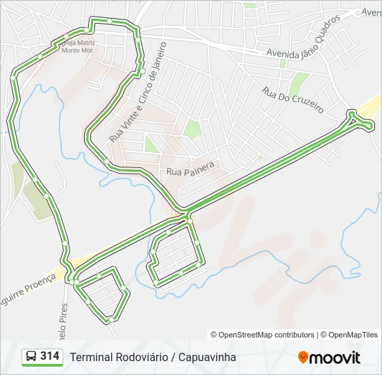 314 Bus Line Map