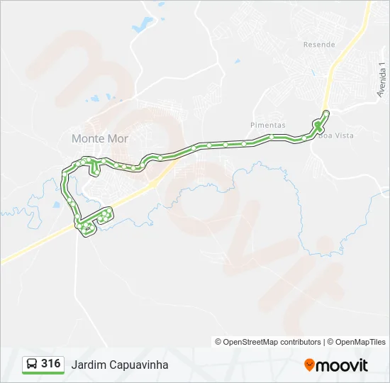 316 Bus Line Map