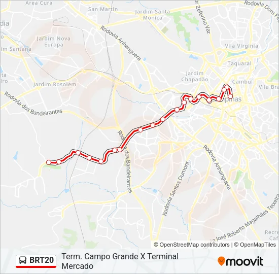 BRT20 Bus Line Map