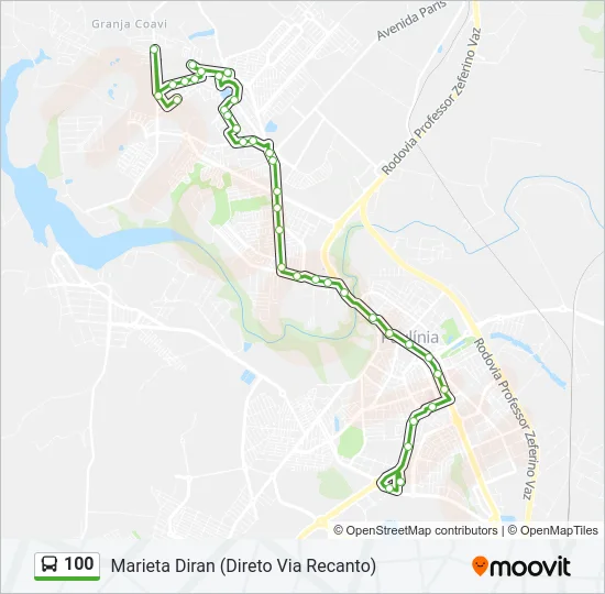 100 Bus Line Map