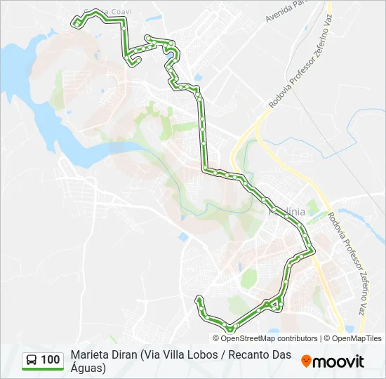 100 Bus Line Map