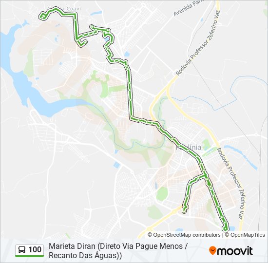 100 bus Line Map