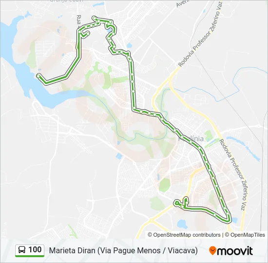 100 Bus Line Map