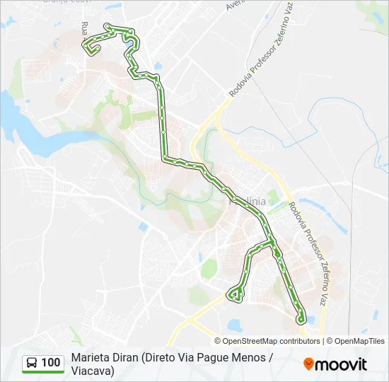 100 Bus Line Map