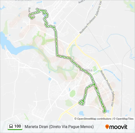 100 Bus Line Map