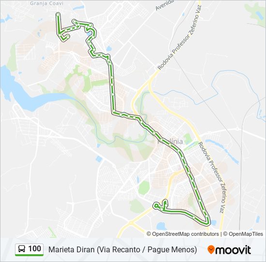 100 bus Line Map