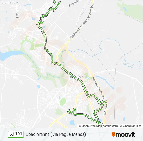 101 Bus Line Map