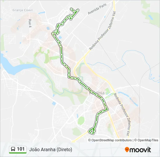 101 Bus Line Map