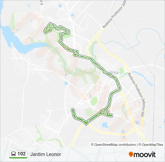 102 Bus Line Map