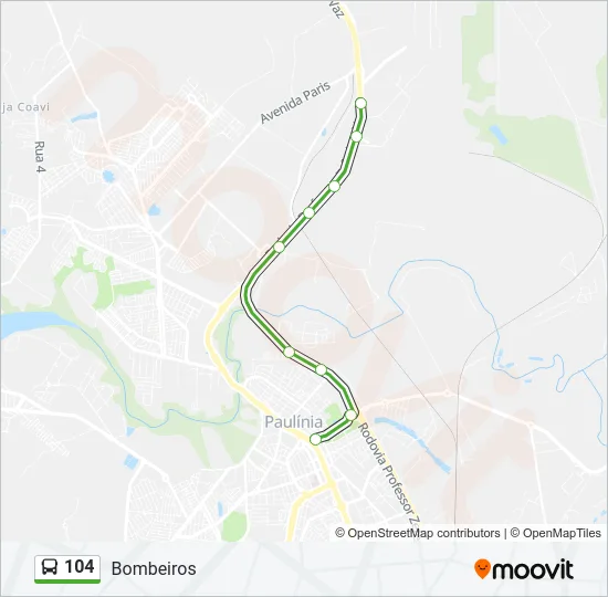 104 Bus Line Map