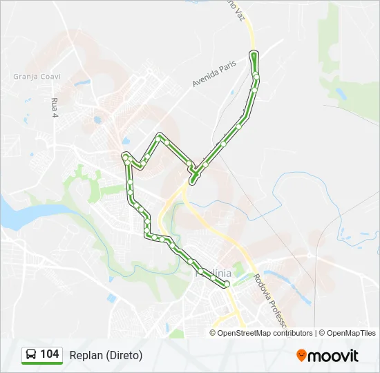 104 Bus Line Map