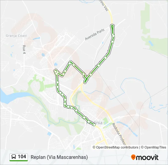 104 Bus Line Map