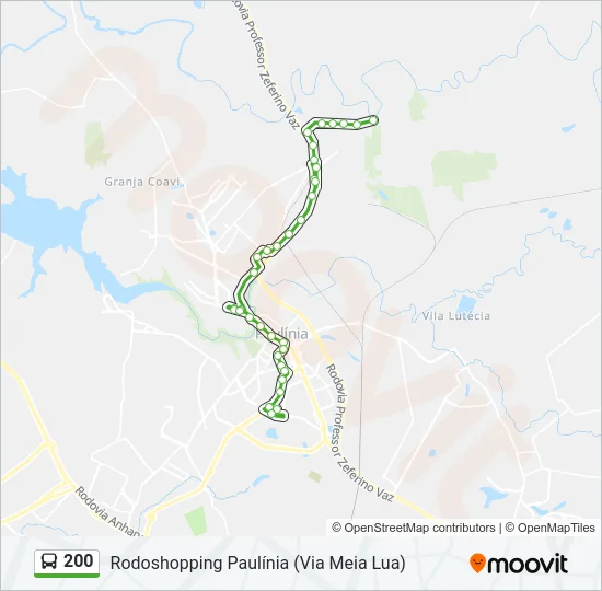 200 Bus Line Map
