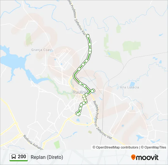 200 Bus Line Map
