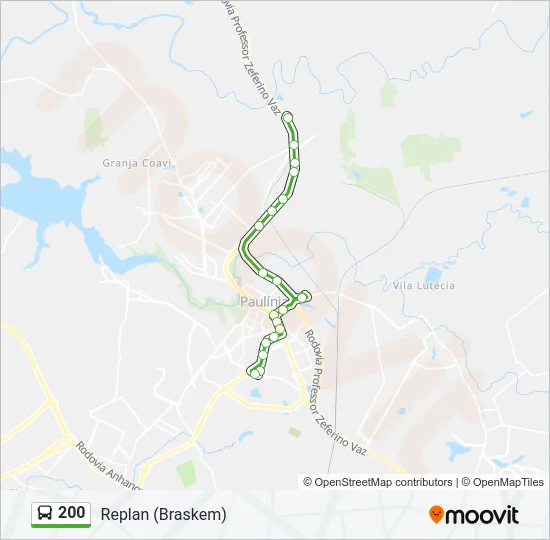 200 Bus Line Map