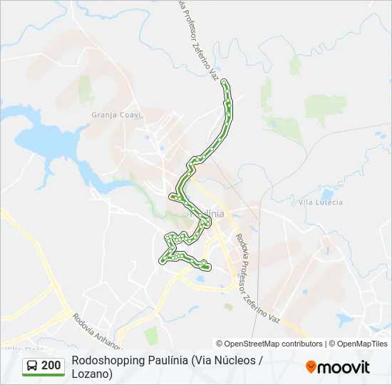 200 Bus Line Map