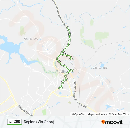200 Bus Line Map
