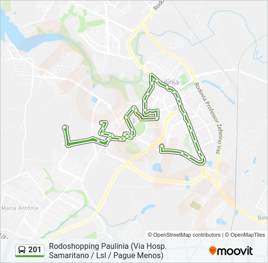 201 Bus Line Map
