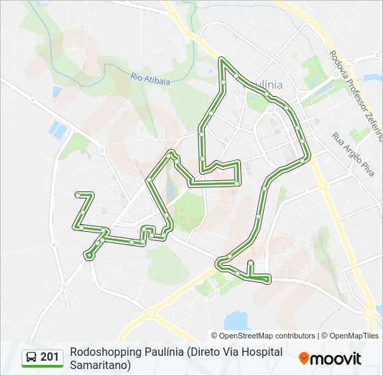 201 Bus Line Map