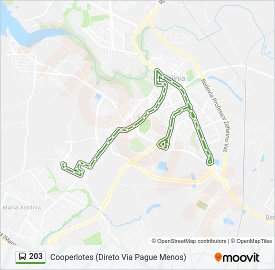 203 Bus Line Map