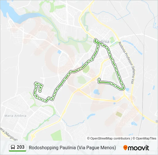 203 Bus Line Map