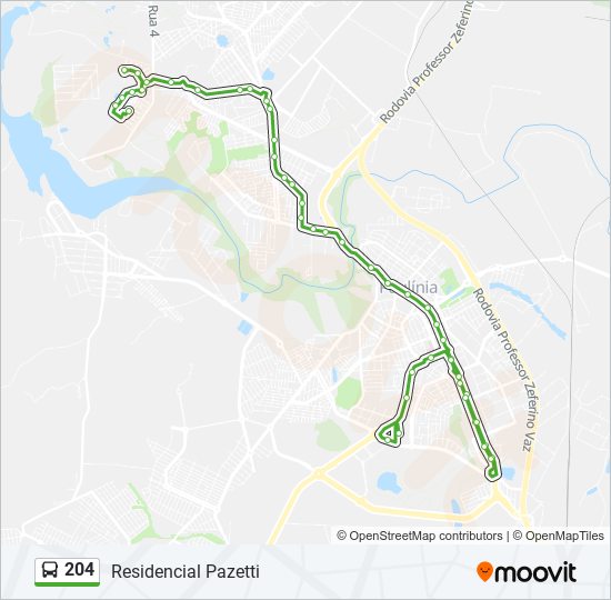 204 bus Line Map