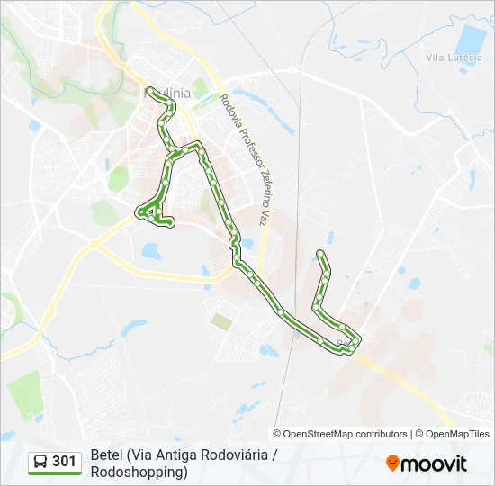 301 Bus Line Map