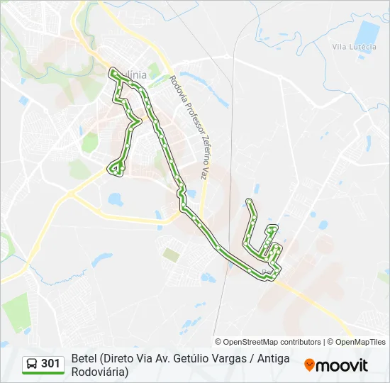 301 Bus Line Map