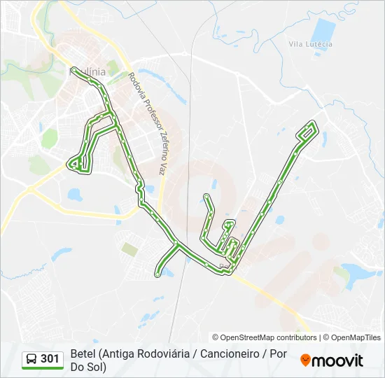 301 Bus Line Map