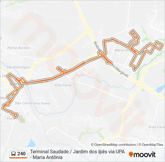 240 Bus Line Map