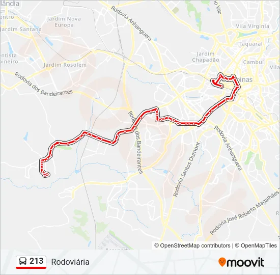 213 Bus Line Map